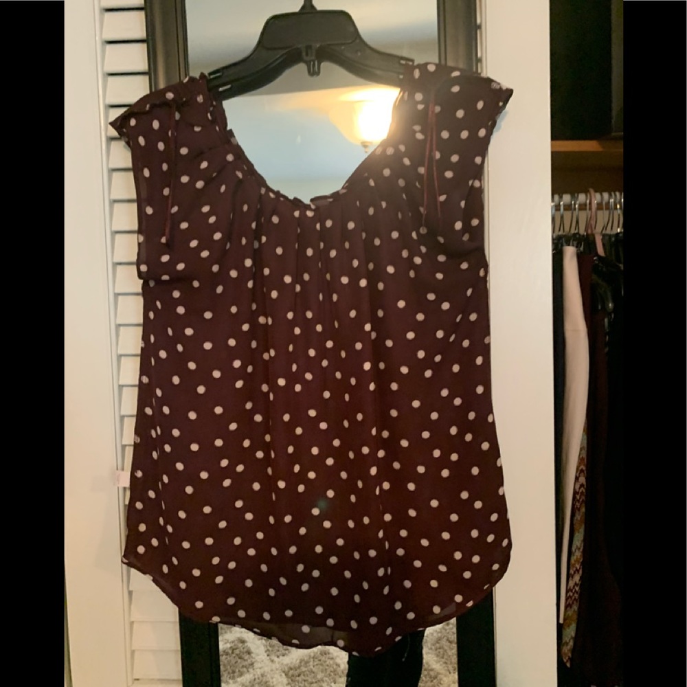 X-small blouse maroon/tan